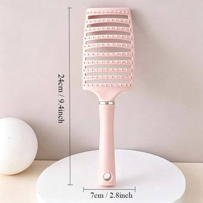 Large Bone Pink Blue Green Orange Hairbrush Curly Hair Comb Backhead Puffing Styling Tool Air Cushion Comb Long Hair Curly Hair Massage Big Curve Comb